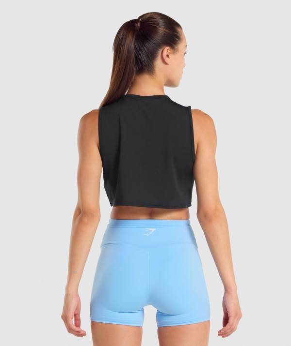 Damske Tielko Gymshark Training Crop Čierne | OK2860397